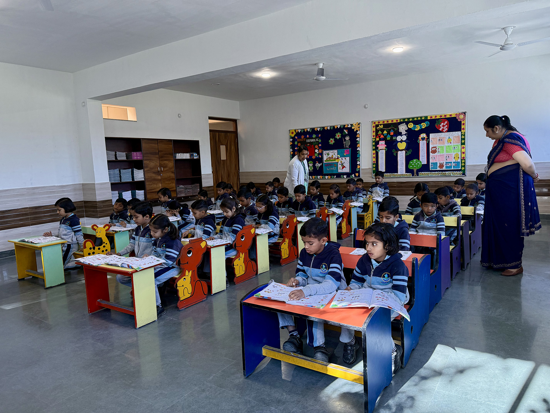 Classroom learning at Aakriti Vidya Bhawan
