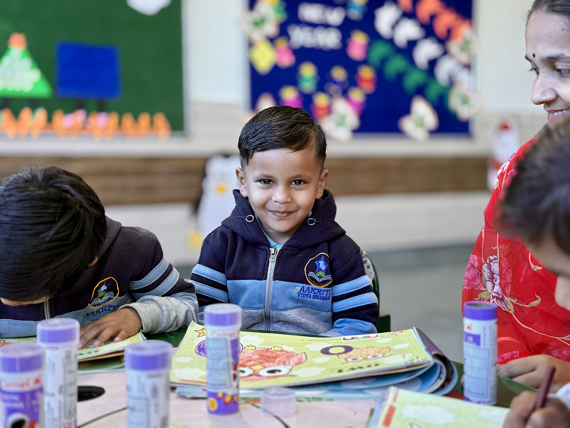 Students learning with guidance
